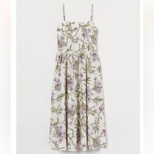 H&M Floral Midi Dress - White and Purple